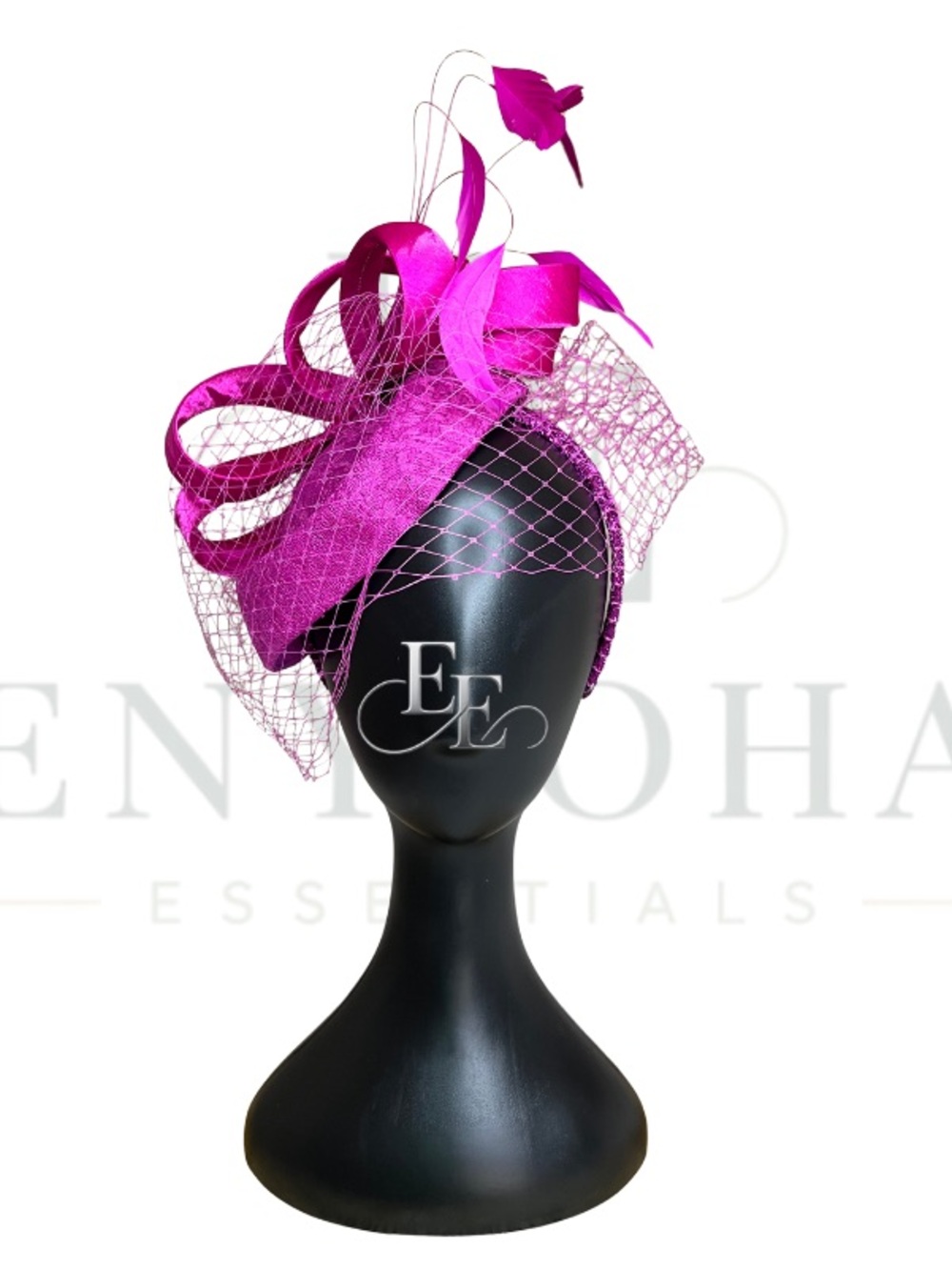 Hot Pink Birdcage Veil Fascinator